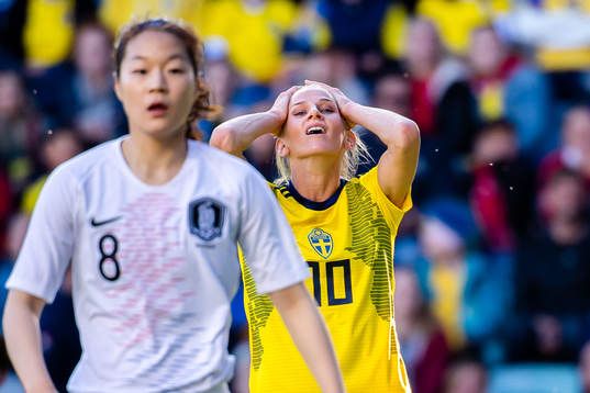 Sofia Jakobsson of Sweden reacts