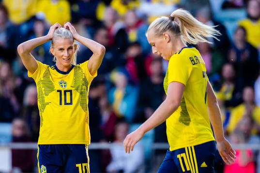 Sofia Jakobsson and Sofia Jakobsson of Sweden looks dejected
