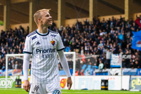 Djurgårdens Elliot Käck jublar