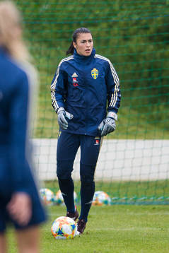 Goalkeeper Zecira Musovic of Swedish women national
