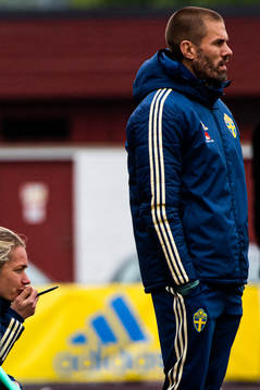 Sveriges tränare Stina Segerström och förbundskapten Ulf