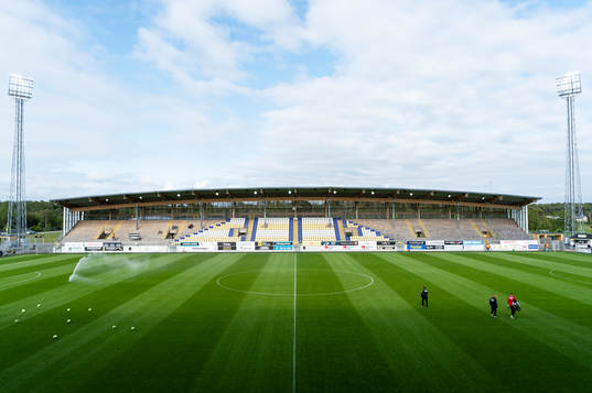 Falcon Alkoholfri Arena före fotbollsmatchen i Allsvenskan