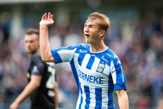 IFK Göteborgs Benjamin Nygren reagerar