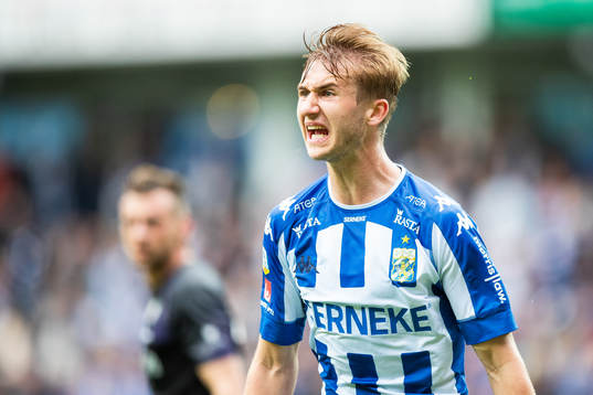 IFK Göteborgs Benjamin Nygren reagerar