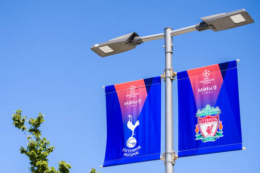 General view outside the stadium prior to the UEFA