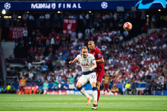Christian Eriksen of Tottenham and Fabinho