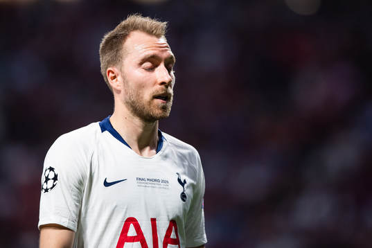 Christian Eriksen of Tottenham looks dejected