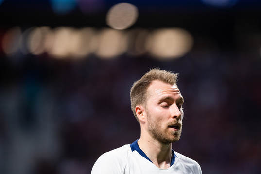 Christian Eriksen of Tottenham looks dejected