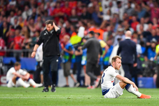 Christian Eriksen of Tottenham looks dejected