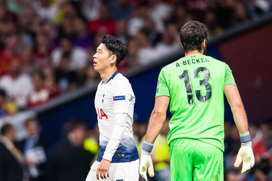 Heung-Min Son of Tottenham looks dejected