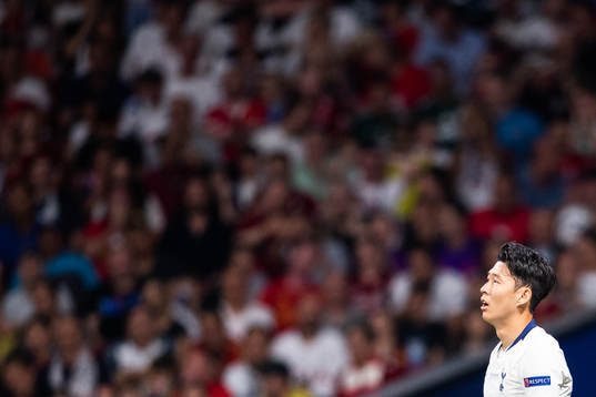Heung-Min Son of Tottenham looks dejected