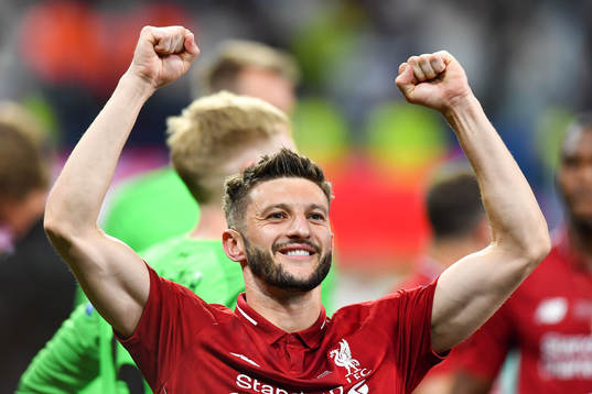 Adam Lallana of Liverpool celebrates