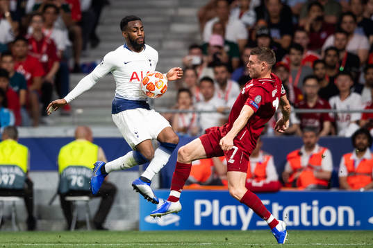 Danny Rose of Tottenham and James Milner of Liverpool