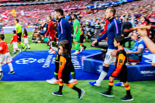 Goalkeeper Hugo Lloris and Harry Kane of Tottenham enters