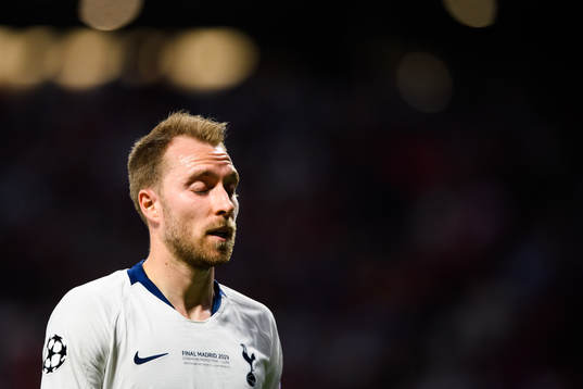 Christian Eriksen of Tottenham looks dejected