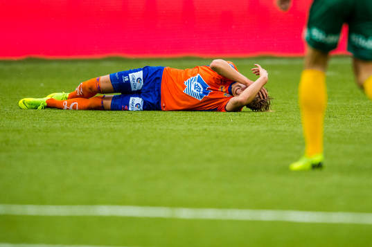 Jørgen Hatlehol of Aalesund in pain