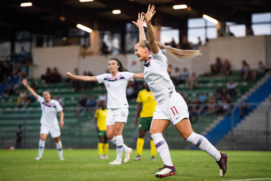 Lisa-Marie Karlseng Utland of Norway celebrates