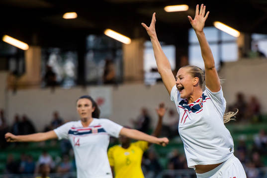 Lisa-Marie Karlseng Utland of Norway celebrates