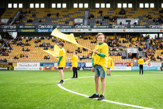 Ungdomar med fanor