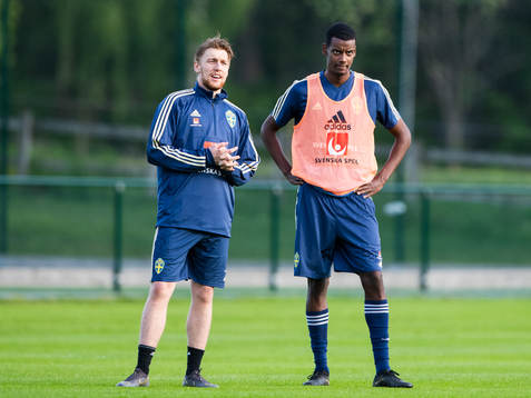 Emil Forsberg and Alexander Isak of the Swedish national