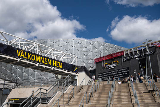 Generell vy av Friends Arenas exteriör