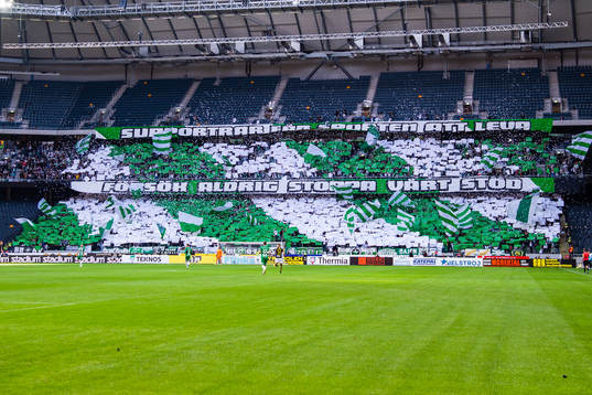 Hammarbys supportrar med ett tifo