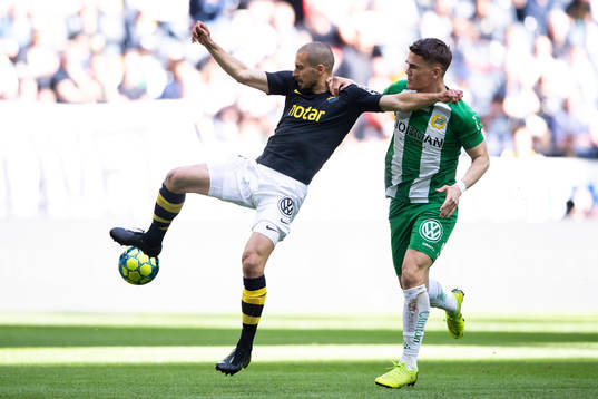 s Panajotis Dimitriadis och Hammarbys Vidar Örn Kjartansson