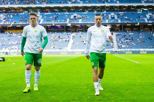 Hammarbys Vidar Örn Kjartansson och Nikola Djurdjic