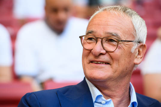 Claudio Ranieri in the stands prior to the UEFA Champions