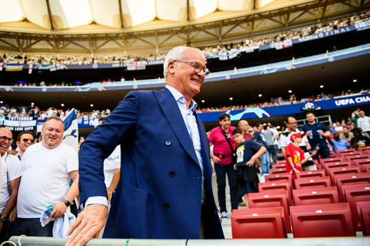 Claudio Ranieri in the stands prior to the UEFA Champions