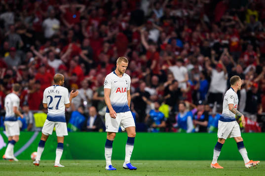 Eric Dier of Tottenham looks dejected
