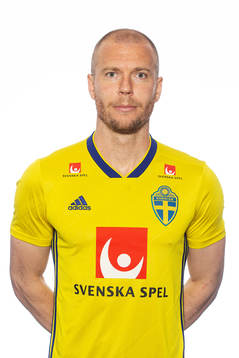 Per Karlsson of the Swedish national football team poses
