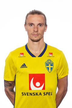 Niklas Hult of the Swedish national football team poses for