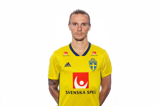 Niklas Hult of the Swedish national football team poses for