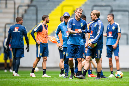 John Guidetti and Emil Forsberg of the Swedish national