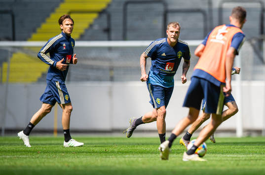 Albin Ekdal and John Guidett of the Swedish national
