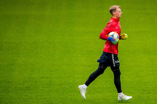 Goalkeeper André Hansen of Norway