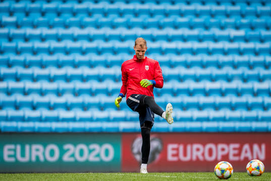 Goalkeeper André Hansen of Norway