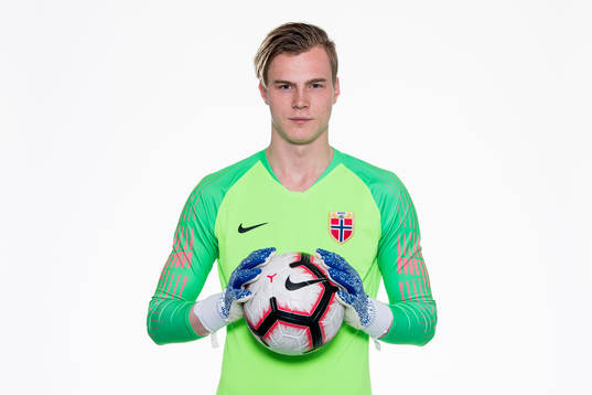 Goalkeeper Kristoffer Klaesson of Norway poses for a