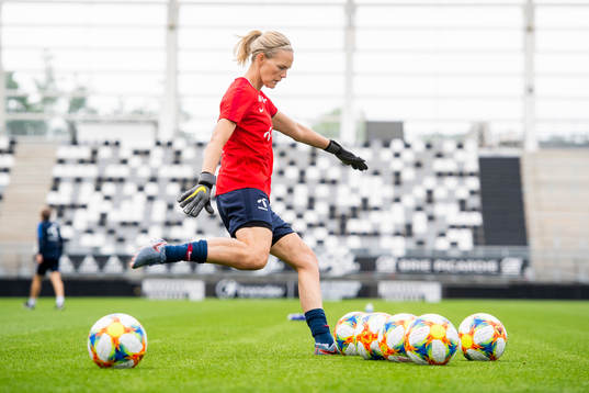 Goalkeeper Ingrid Hjelmseth of Norway