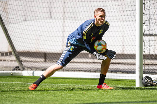Goalkeeper Robin Olsen of the Swedish national football team