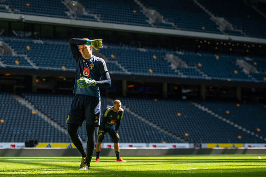 Goalkeeper Karl-Johan Johnsson of the Swedish national