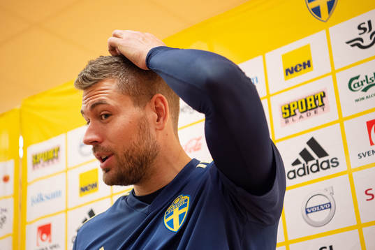 Goalkeeper Kristoffer Nordfeld of the Swedish national