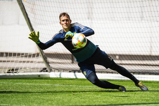 Goalkeeper Karl-Johan Johnsson of the Swedish national