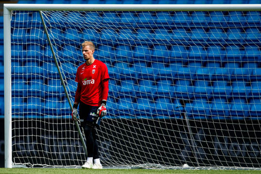 Goalkeeper André Hansen of Norway