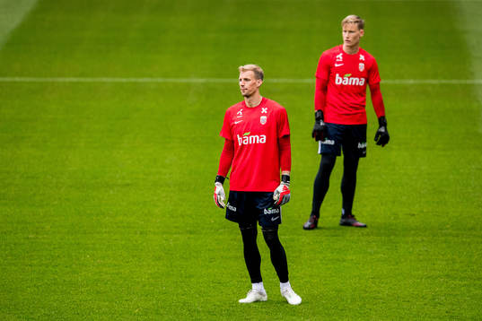 Goalkeepers André Hansen and Sondre Rossbach of Norway