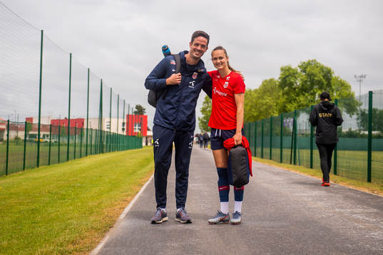 Caroline Graham Hansen of Norway and Terje Skeie, head of