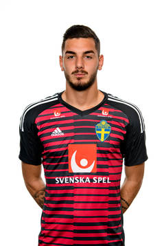 Goalkeeper Marko Johansson of the Swedish Under-21 national