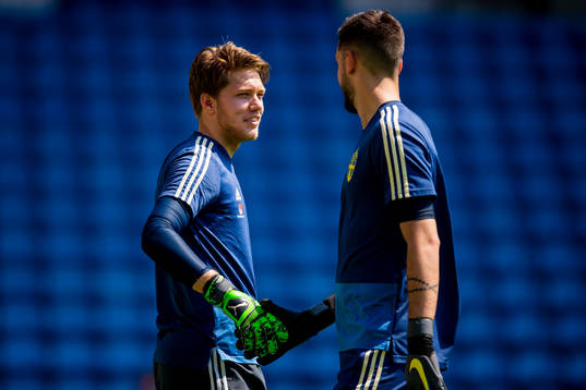 Goalkeeper Marko Johansson and goalkeeper Kalle Joelsson