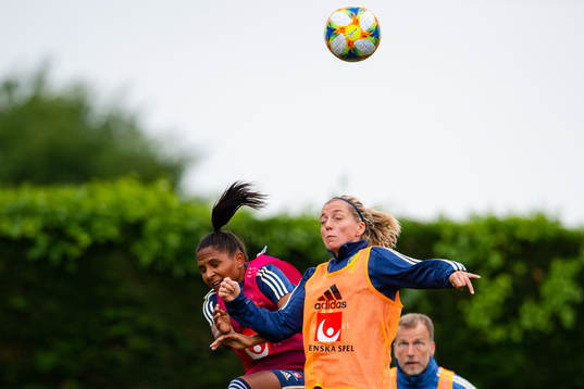 Madelen Janogy and Linda Sembrant of Swedish national women
